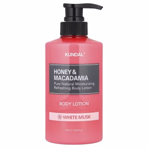 KUNDAL – Honey & Macadamia Pure Body Lotion, White Musk, 500ml