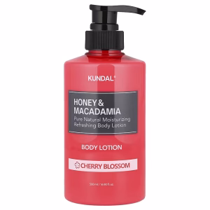 KUNDAL – Honey & Macadamia Pure Body Lotion, Cherry Blossom, 500ml