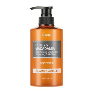 KUNDAL – Honey & Macadamia Pure Body Wash, Amber Vanilla, 500ml